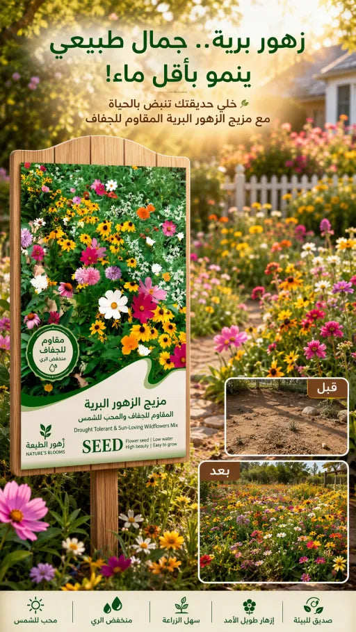 حوّل حديقتك أو شرفتك إلى واحة زاهية بالألوان.. بذور زهور برية فاخرة تتحمل حرارة الصيف والحرارة